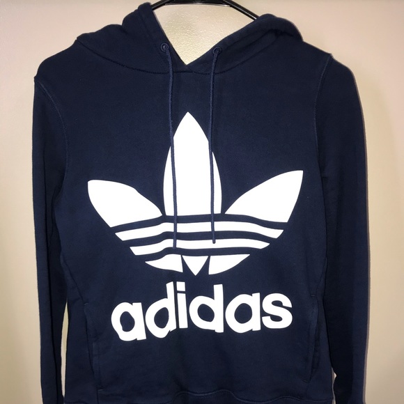 navy blue adidas hoodie womens